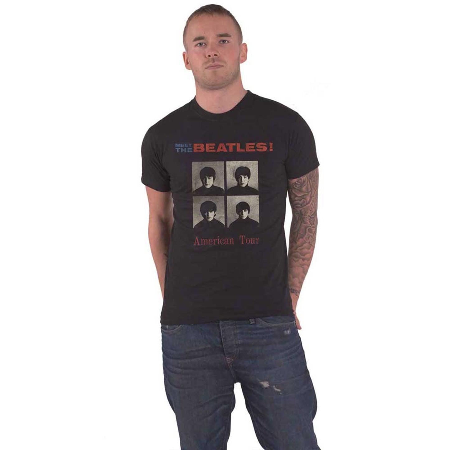 BEATLES, THE - AMERICAN TOUR 1964 - T-Shirt Black (Back Print)