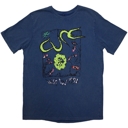 THE CURE - WISH TOUR '92 - Stone Wash T-Shirt Blue (Back Print)