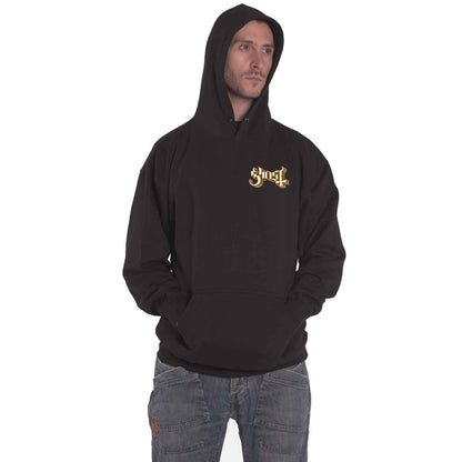 GHOST - POCKET LOGO & OPUS - Pullover Hoodie Black (Back Print)