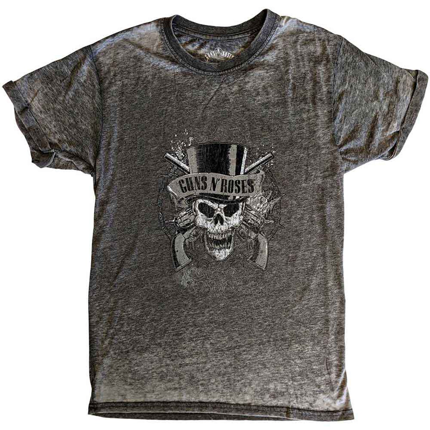 GUNS N ROSES - FADED SKULL - Burnout T-Shirt Grey