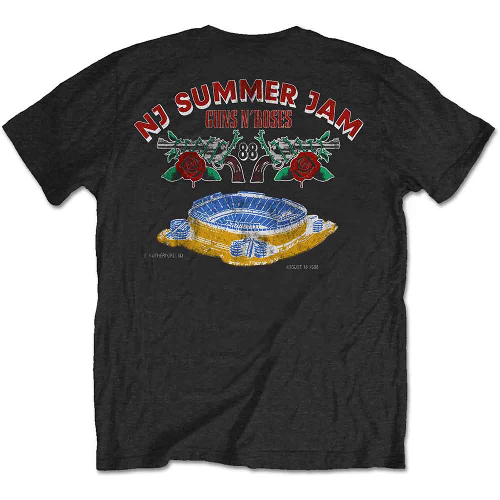 GUNS N ROSES - NJ SUMMER JAM 1988 - T-Shirt Black (Back Print)