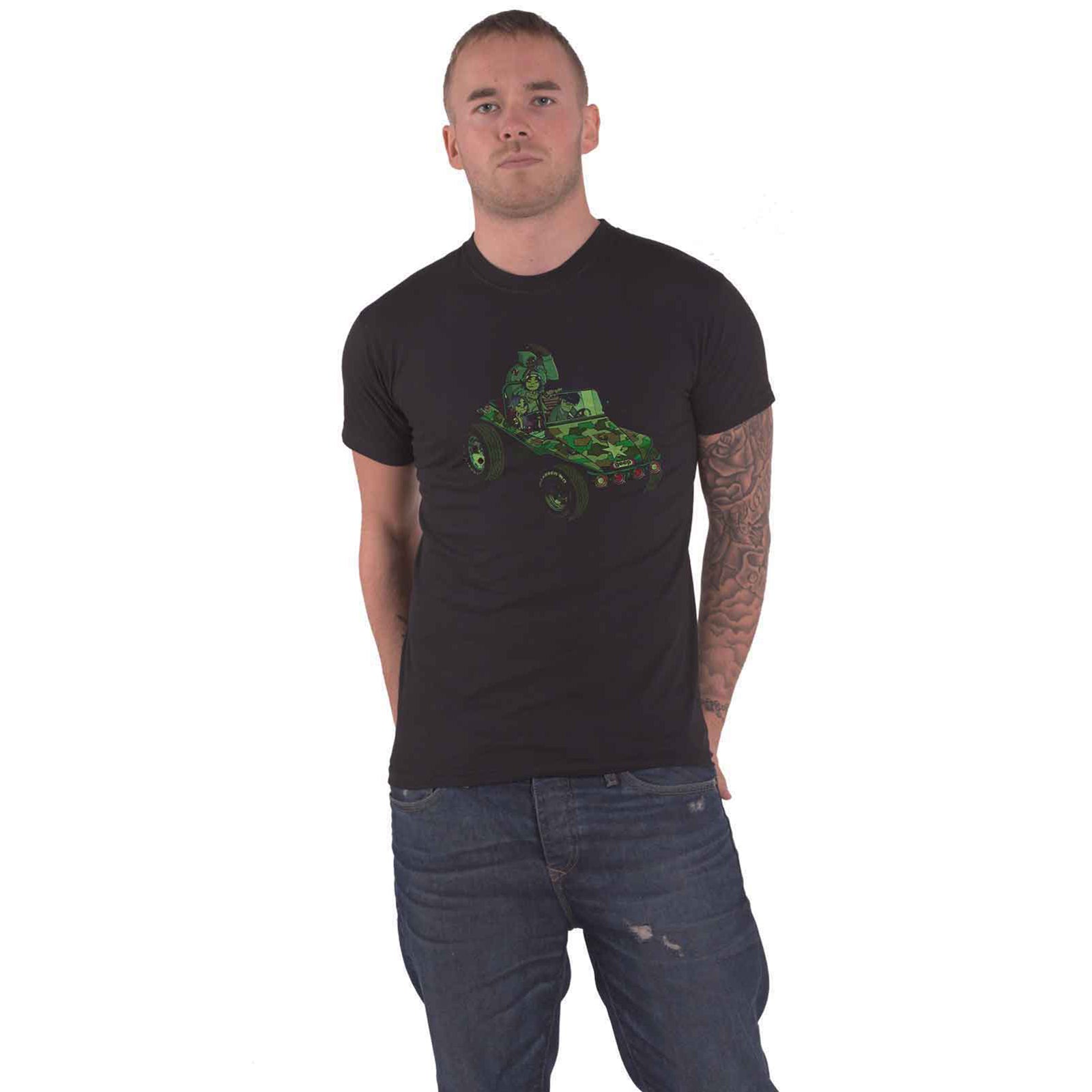 GORILLAZ - GROUP GREEN GEEP - T-Shirt Black (Back Print)