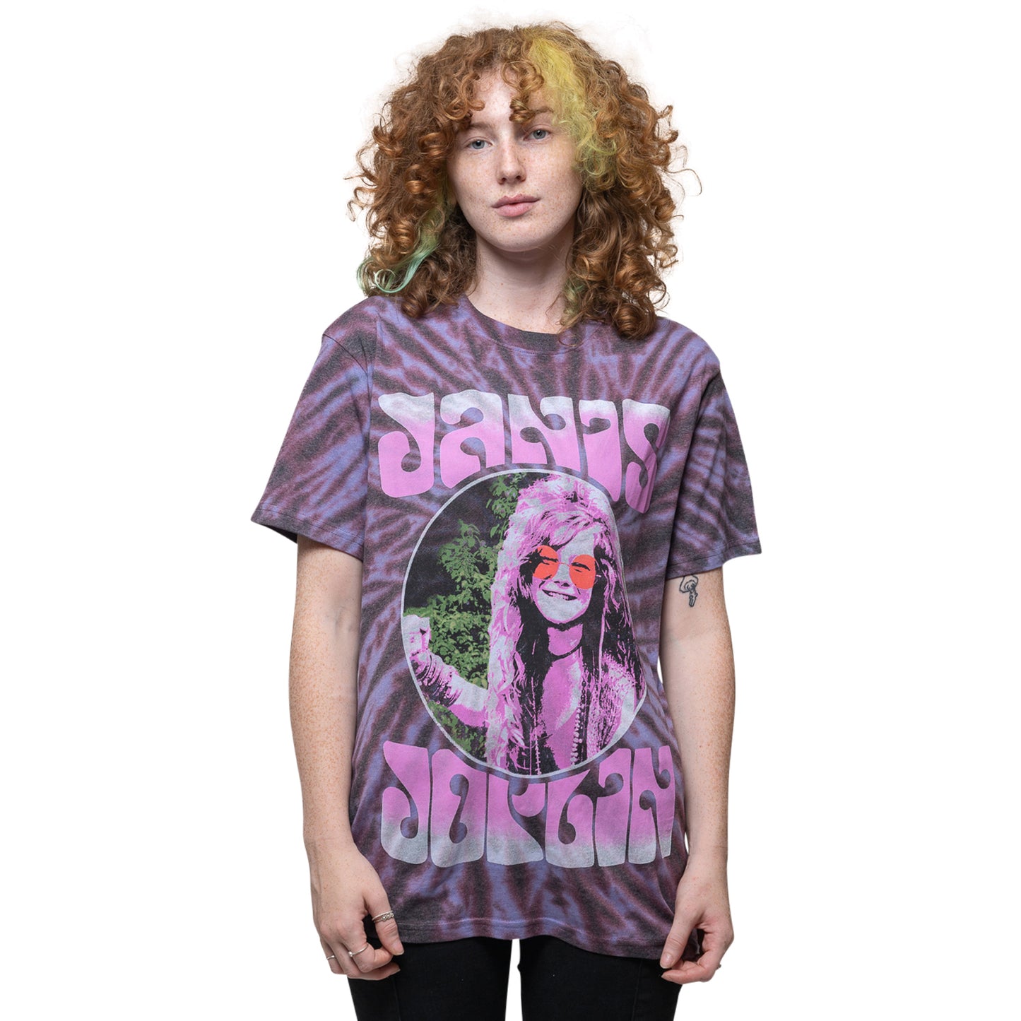JANIS JOPLIN - PINK SHADES - T-Shirt Purple (Wash Collection)