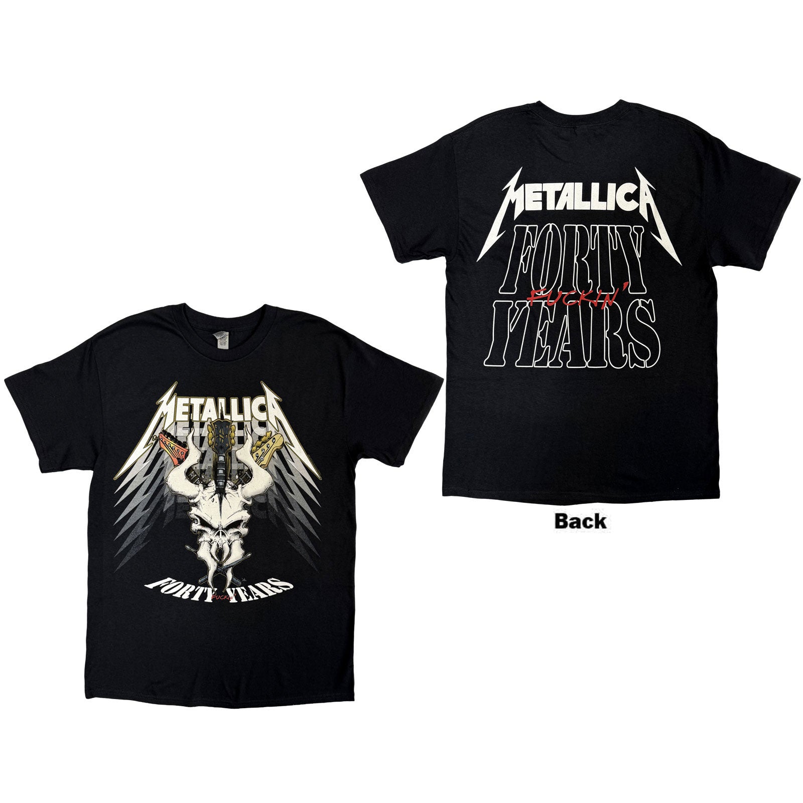 METALLICA - 40TH ANNIVERSARY FORTY YEARS - T-Shirt Black (Back Print)