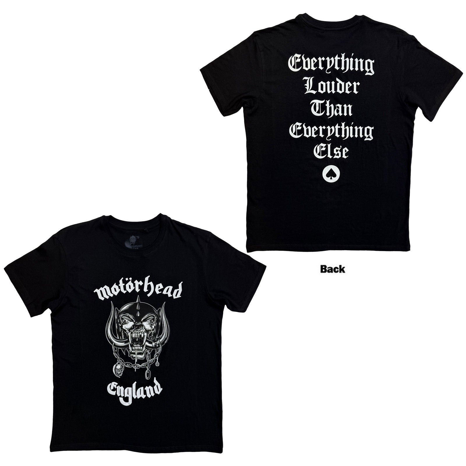 MOTORHEAD - ENGLAND - Maglietta nera (retro stampa)