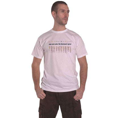 NINE INCH NAILS - DOWNWARD SPIRAL - T-Shirt White (Back Print)