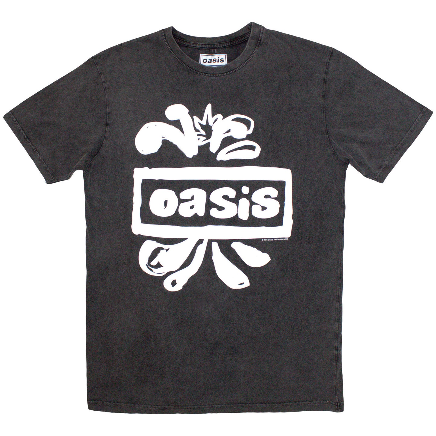 OASIS - LOGO SPLAT - Stone Wash T-Shirt Grey