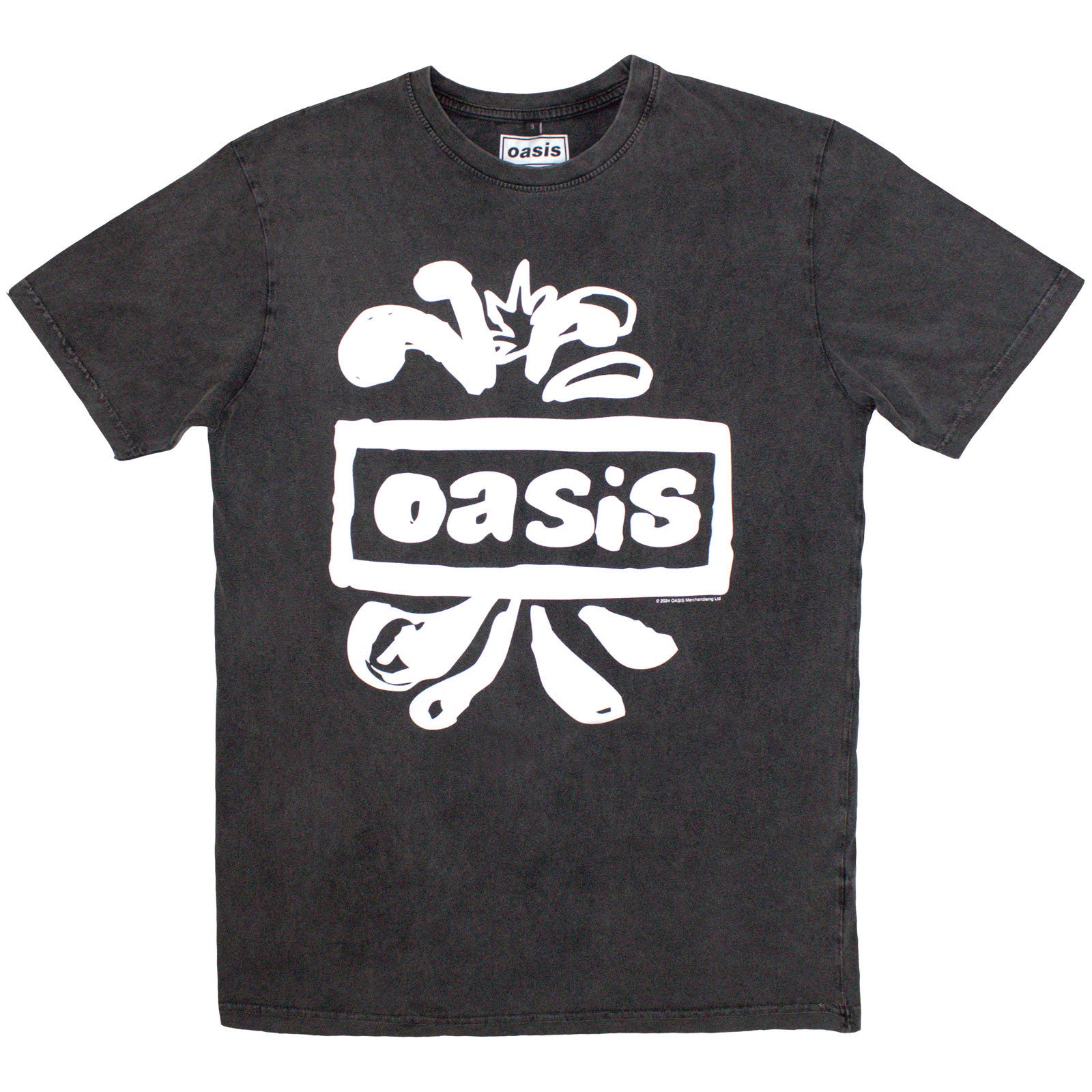 OASIS - LOGO SPLAT - Stone Wash T-Shirt Grey