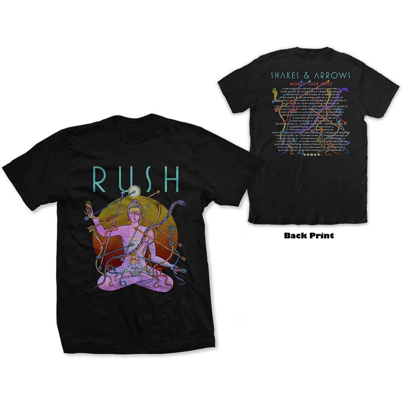RUSH - SNAKES & ARROWS TOUR 2007 - T-Shirt Black (Back Print)