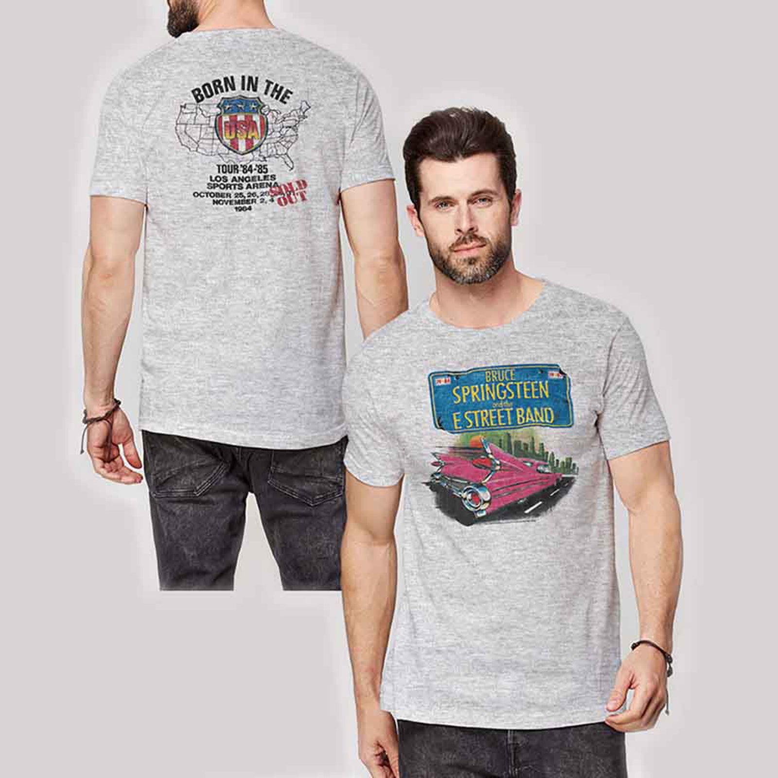 BRUCE SPRINGSTEEN - PINK CADILLAC - T-Shirt Grey (Back Print)