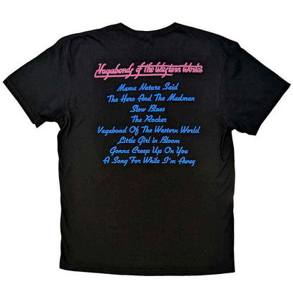 THIN LIZZY - VAGABONDS OF THE WESTERN WORLD TRACKLIST - T-Shirt Black (Back Print)
