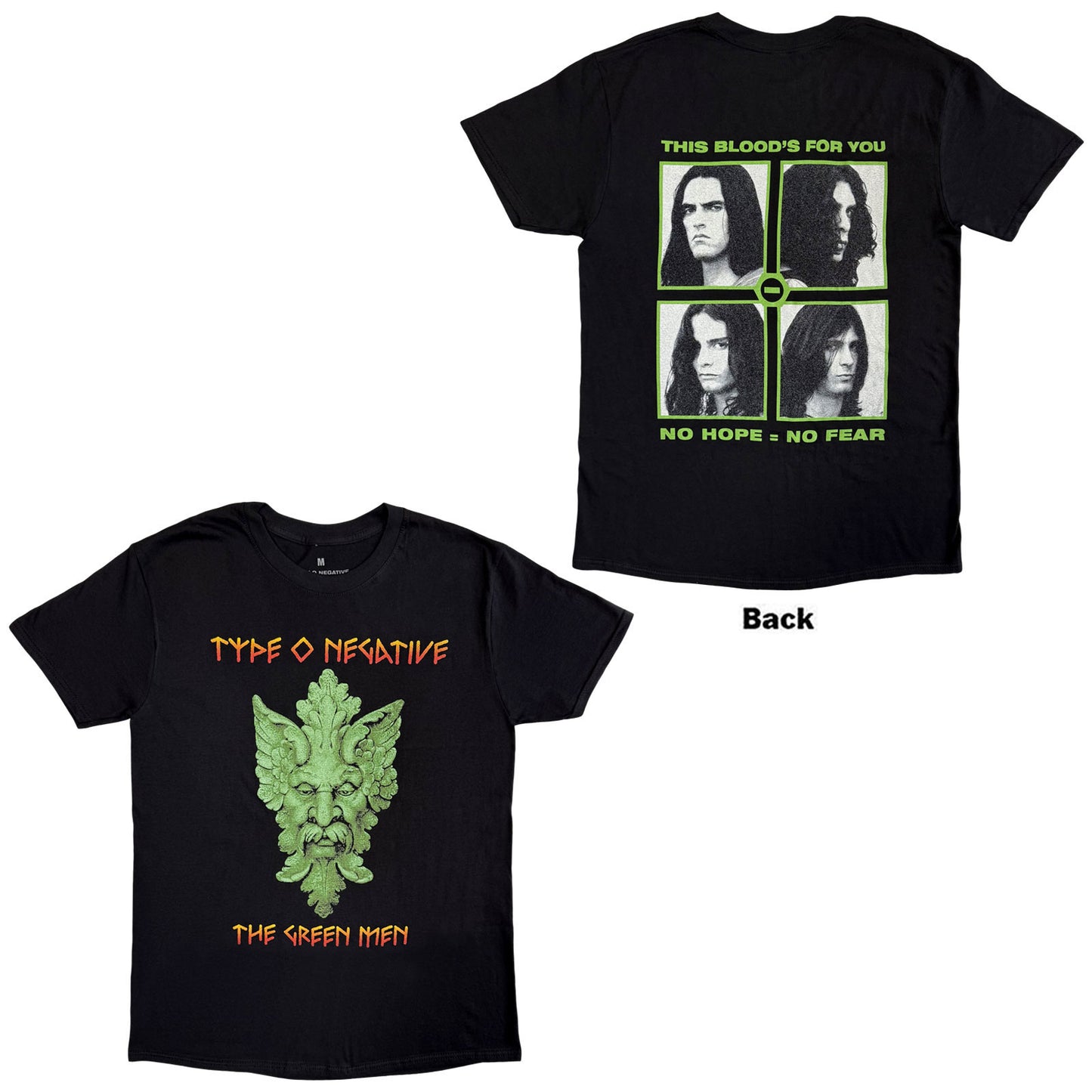 TYPE O NEGATIVE - GREEN MAN - T-Shirt Black (Back Print)