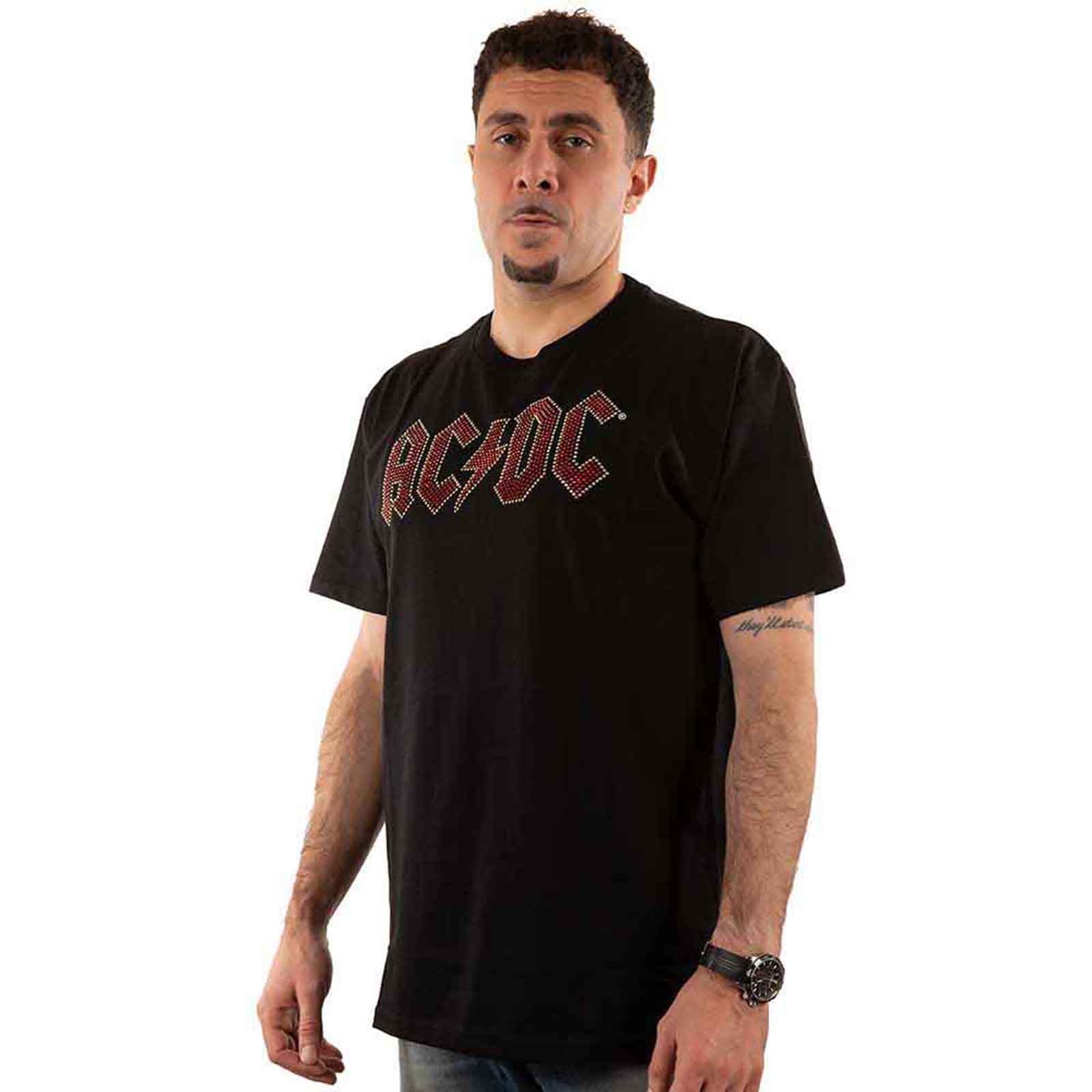 AC/DC - FULL COLOUR LOGO - T-Shirt Black (Embellished)