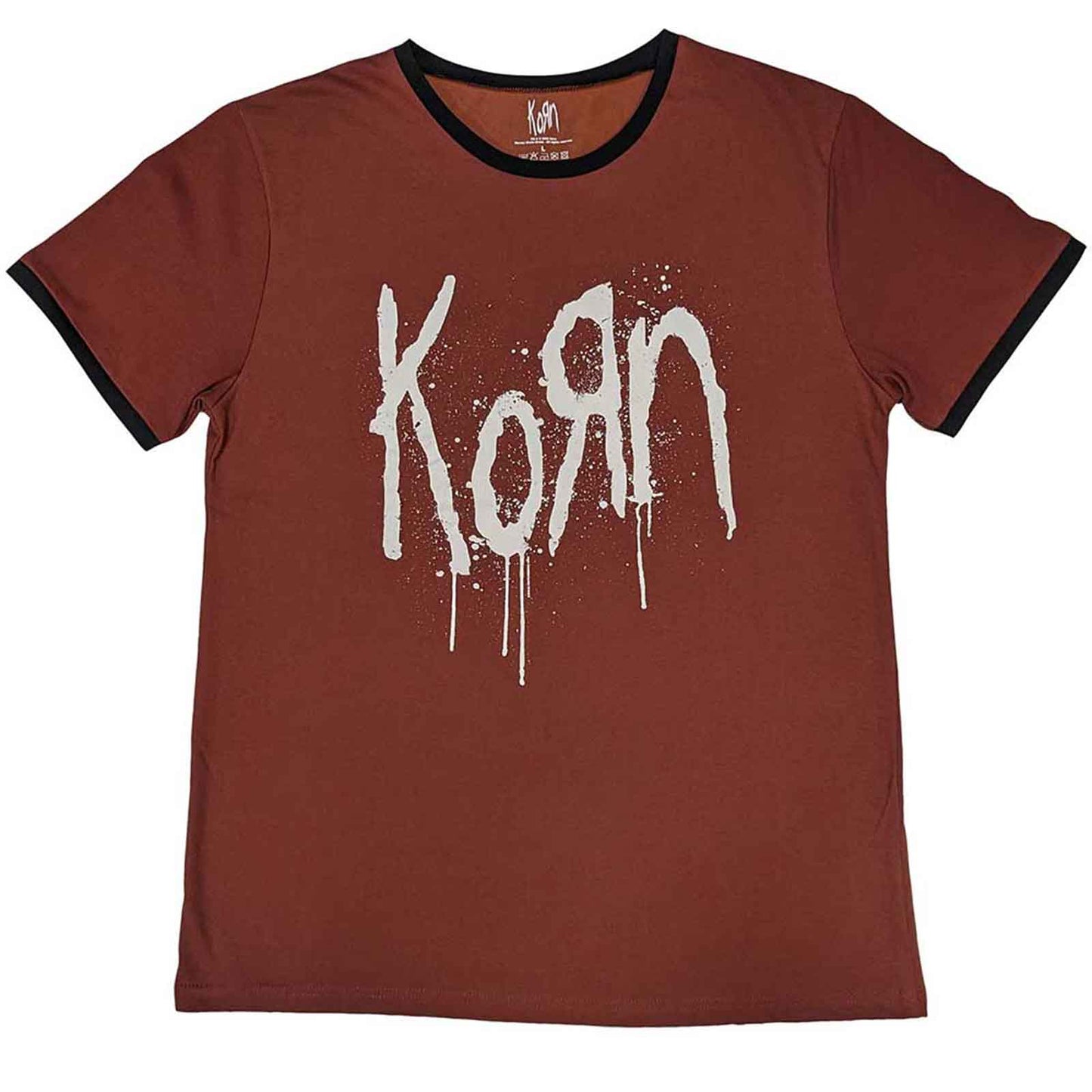 KORN - LOGO - Maglietta rossa (retro stampa)