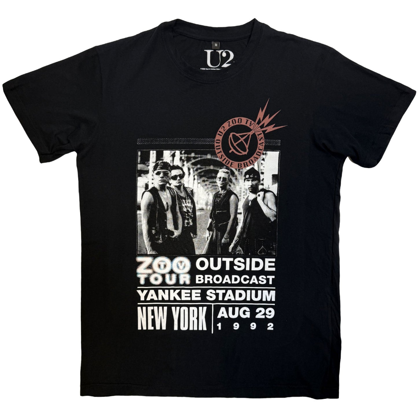 U2 - ZOO TV TOUR NY POSTER 08.29.92 - Maglietta Carbonio Nero