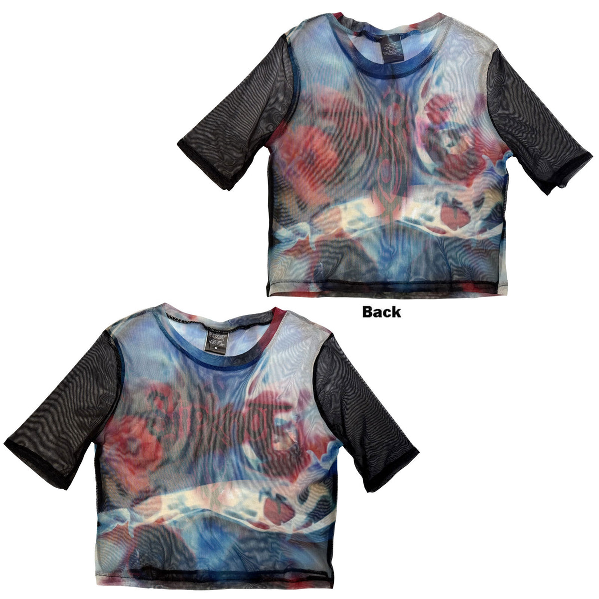 SLIPKNOT - FACE & LOGO - Ladies Crop Top Black