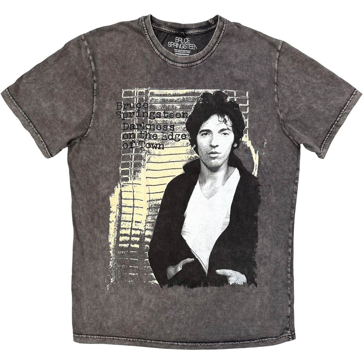BRUCE SPRINGSTEEN - DARKNESS ON THE EDGE OF TOWN - Stone Wash T-Shirt Grey