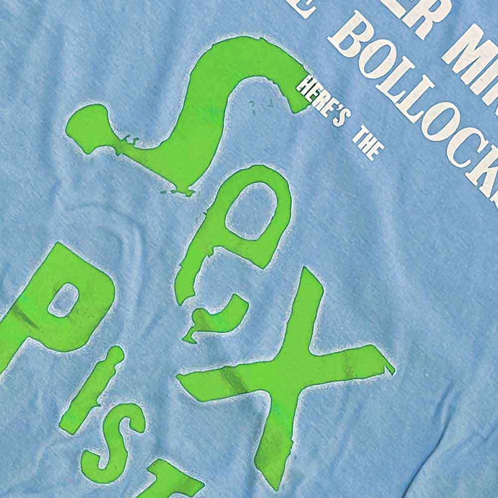 THE SEX PISTOLS - NEVER MIND THE BOLLOCKS DROP LOGO - T-Shirt Blue