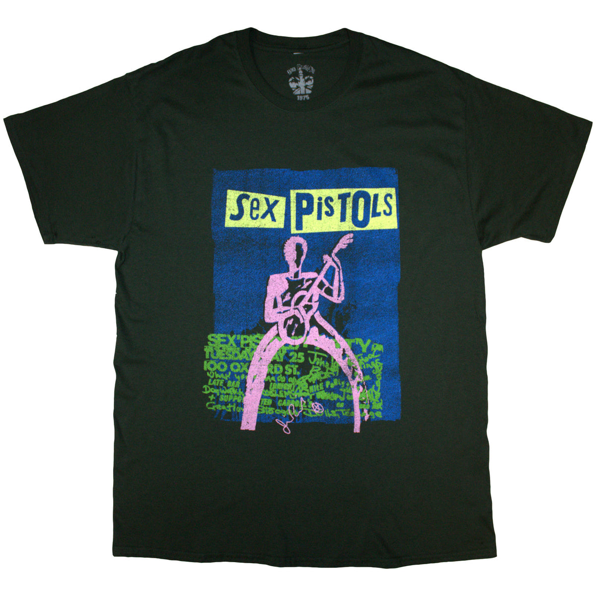 THE SEX PISTOLS - GUITAR CARTOON - T-Shirt Green
