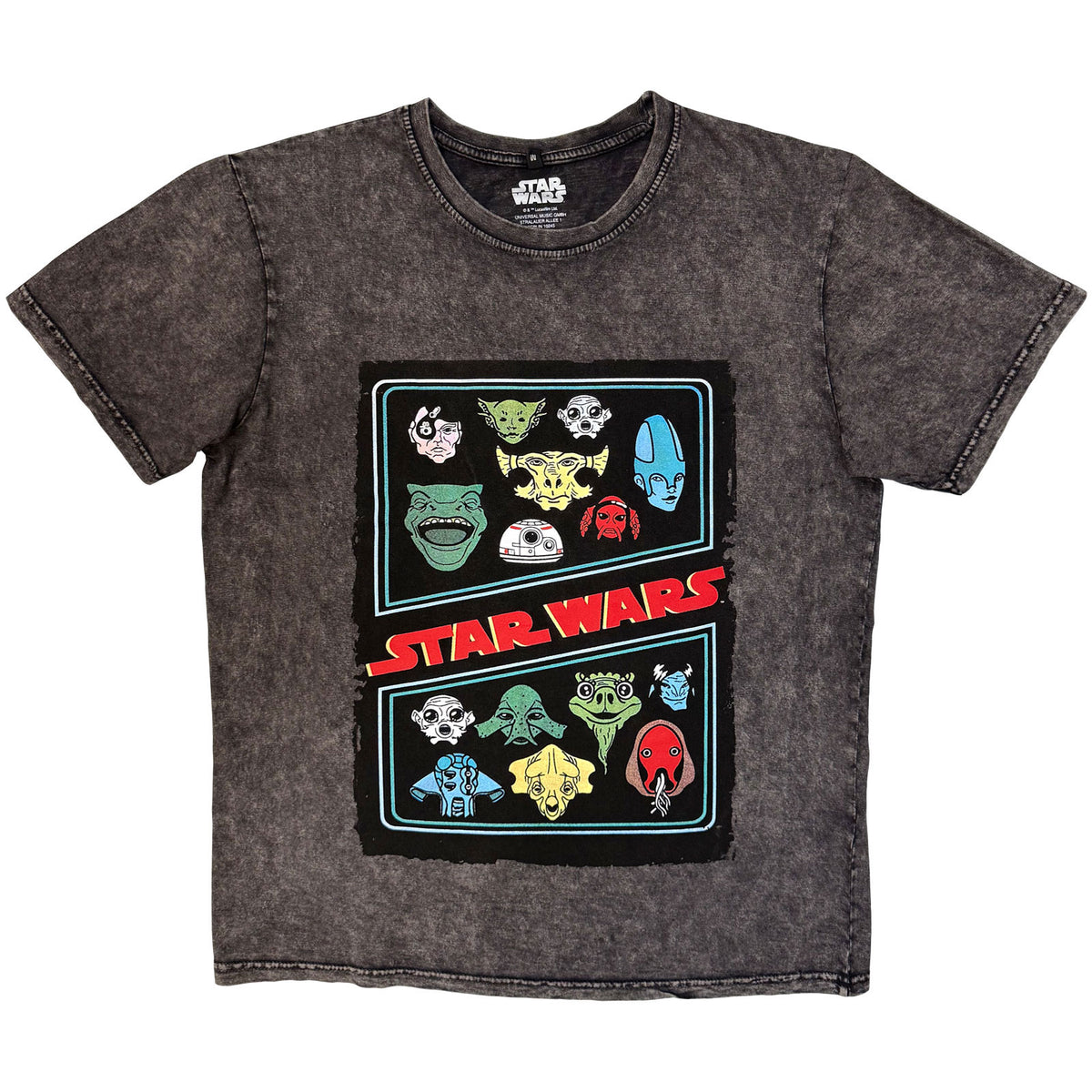 STAR WARS - ALIEN HEADS - Stone Wash T-Shirt Grey