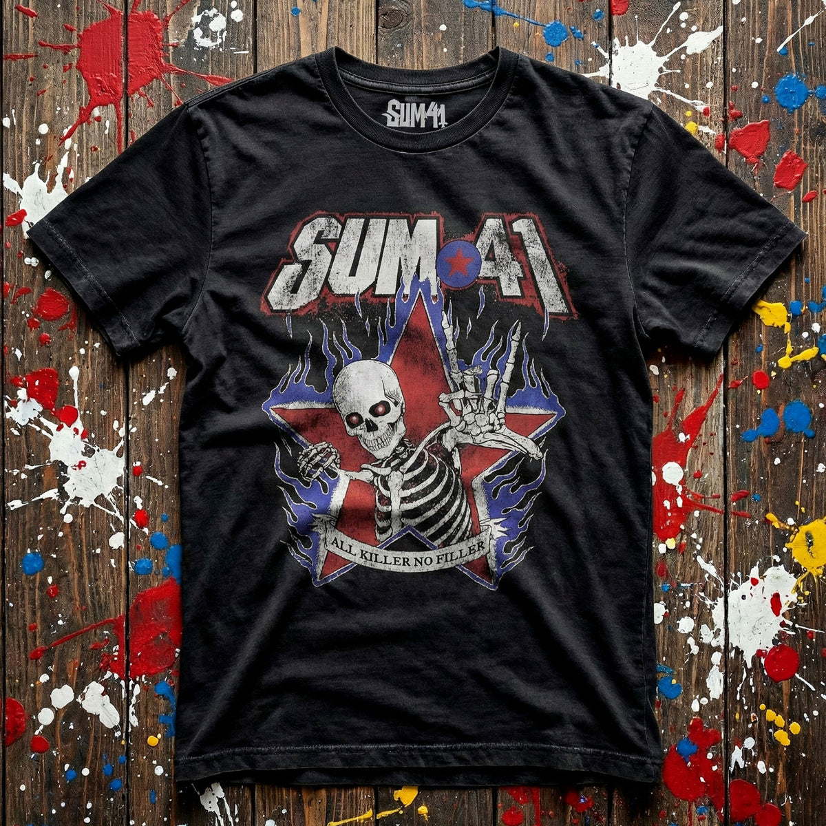 SUM 41 - ALL KILLER NO FILLER SKELETON - Carbon T-Shirt Black