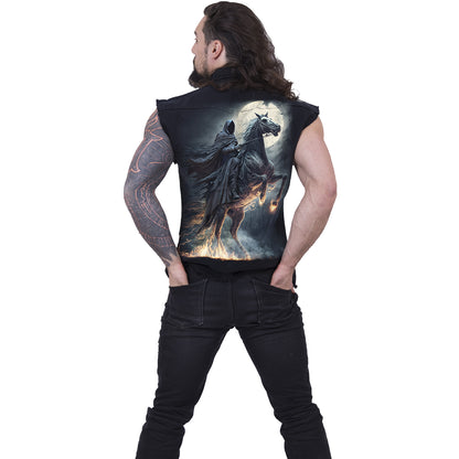 SHADOW RIDER - Sleeveless Stone Washed Worker Black