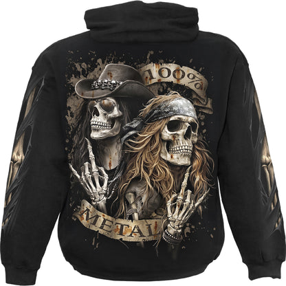 PURE METAL - Felpa con cappuccio nera