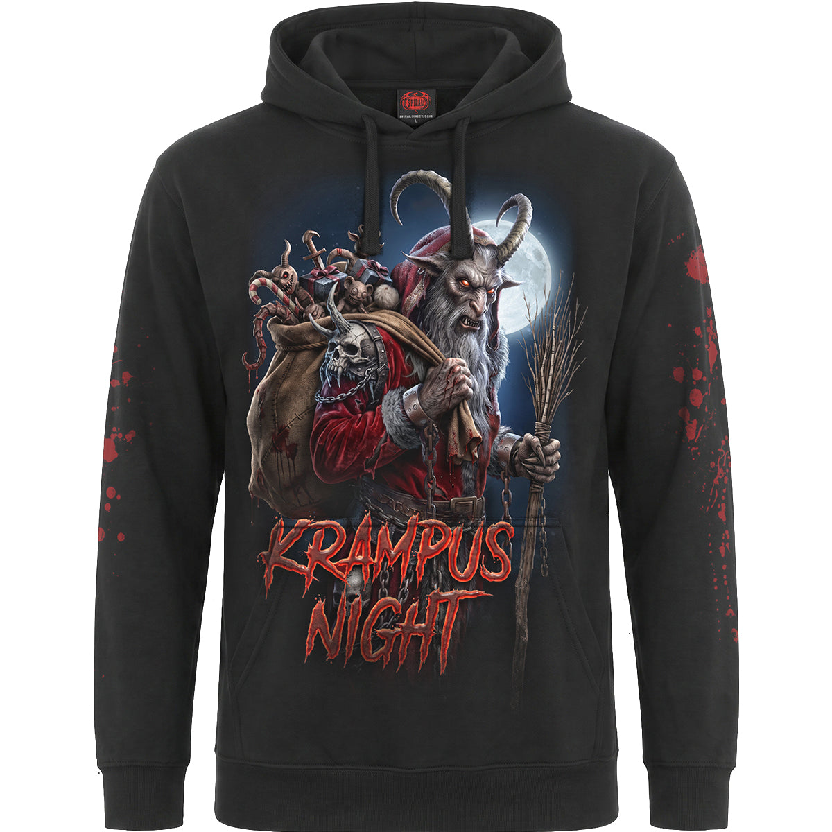 KRAMPUS NIGHT - Felpa con cappuccio nera
