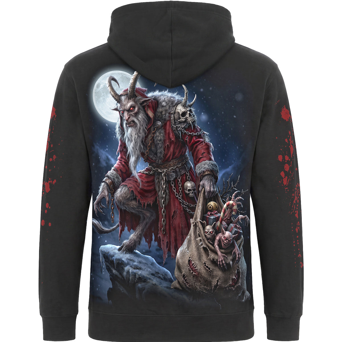 KRAMPUS NIGHT - Felpa con cappuccio nera