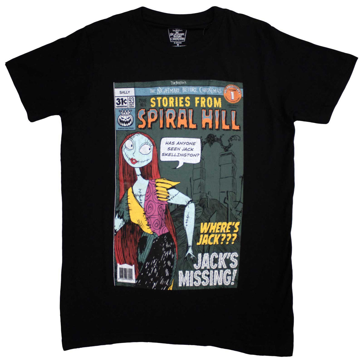 THE NIGHTMARE BEFORE CHRISTMAS - SPIRAL HILL SALLY - T-Shirt Black