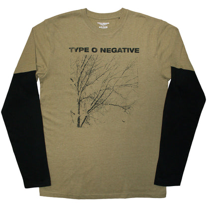 TYPE O NEGATIVE - TREE - Layered Long Sleeve T-Shirt Black, Green