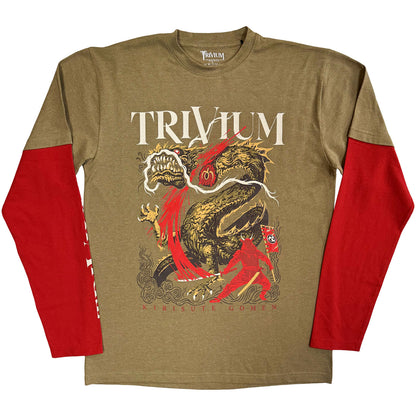 TRIVIUM - KIRISUTE GOMEN - Layered Long Sleeve T-Shirt Green, Red