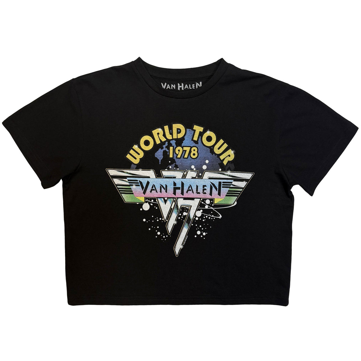 VAN HALEN - WORLD TOUR '78 - Ladies Crop Top Black