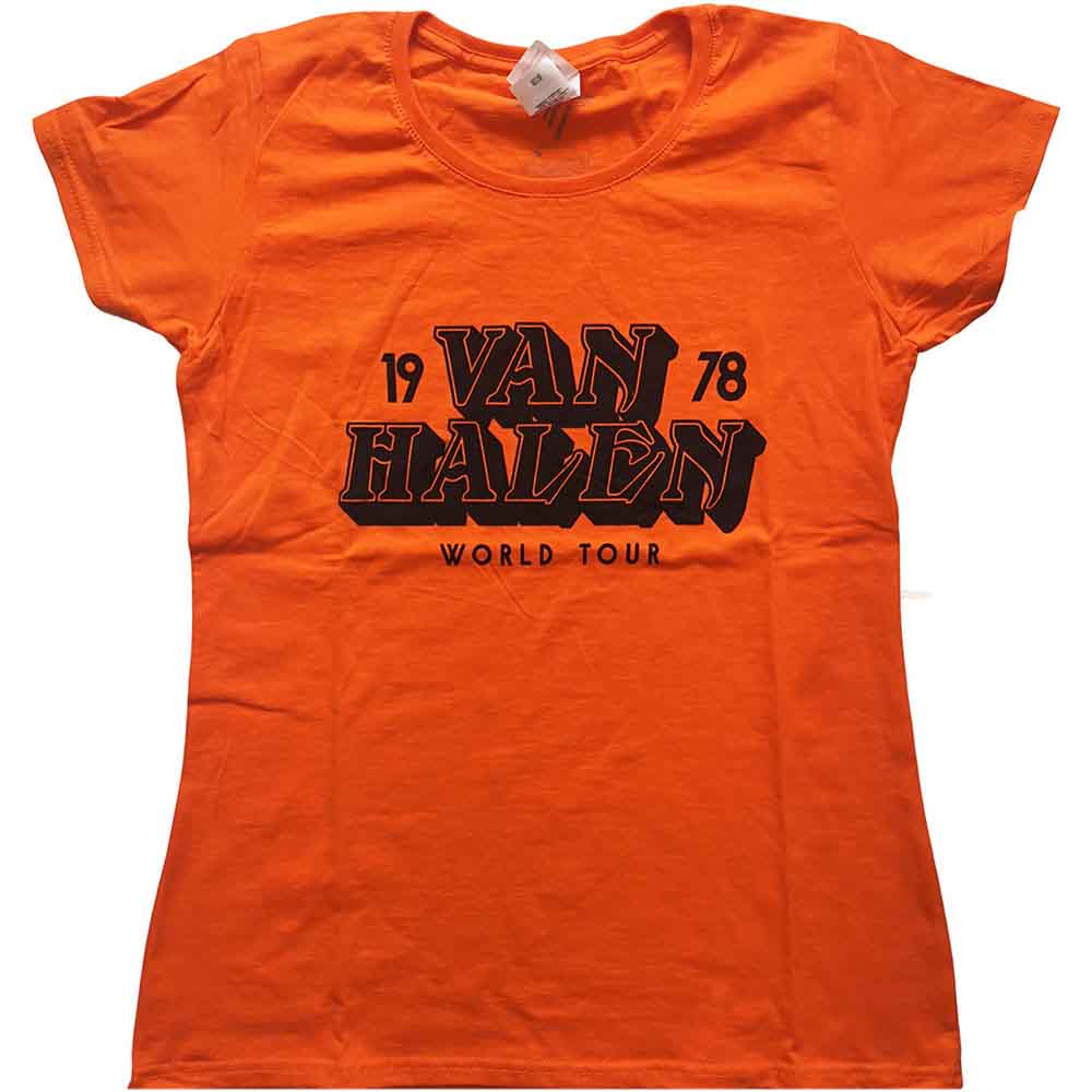 VAN HALEN - WORLD TOUR '78 - Ladies T-Shirt Orange
