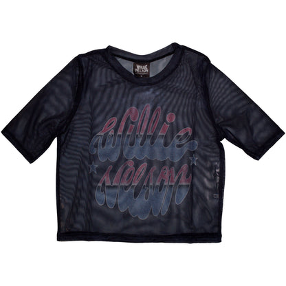 WILLIE NELSON - AMERICANA - Ladies Crop Top Blue