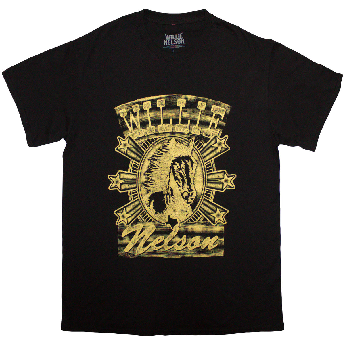 WILLIE NELSON - HORSE - T-Shirt Black