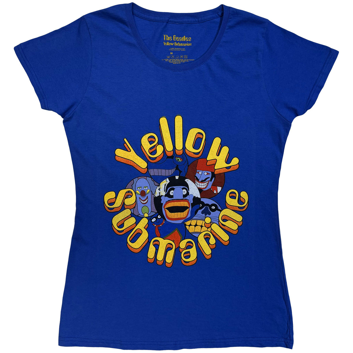 THE BEATLES - YELLOW SUBMARINE BADDIES - Ladies T-Shirt Blue