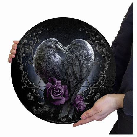 RAVEN HEART - Glass Chopping Board (Circular)