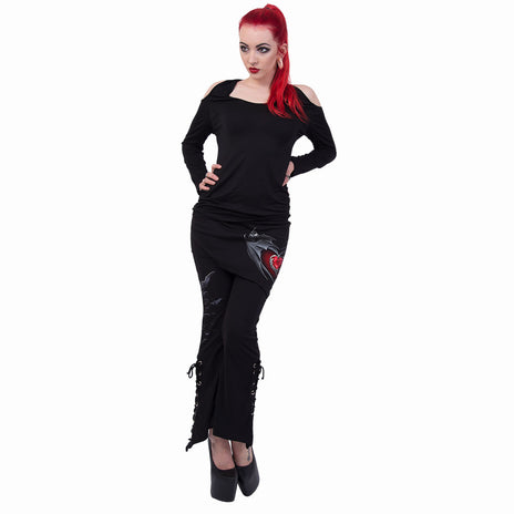 BAT'S HEART - Leggings 2in1 con taglio a stivale e microgonna a fessura