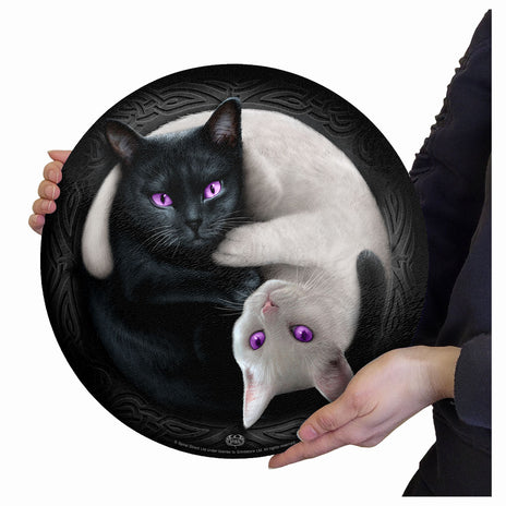 YIN YANG CATS - Tagliere in vetro (circolare)