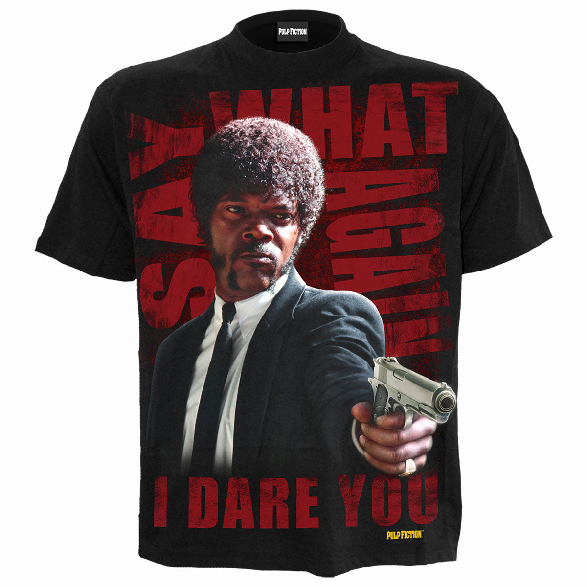 PULP FICTION - SAY WHAT AGAIN - Maglietta con stampa frontale nera