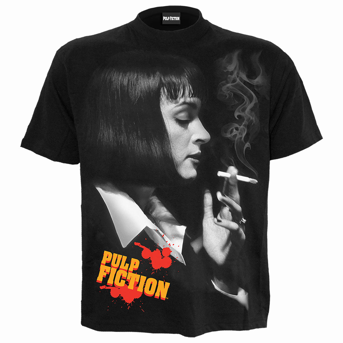PULP FICTION - SMOKE - Maglietta con stampa frontale nera