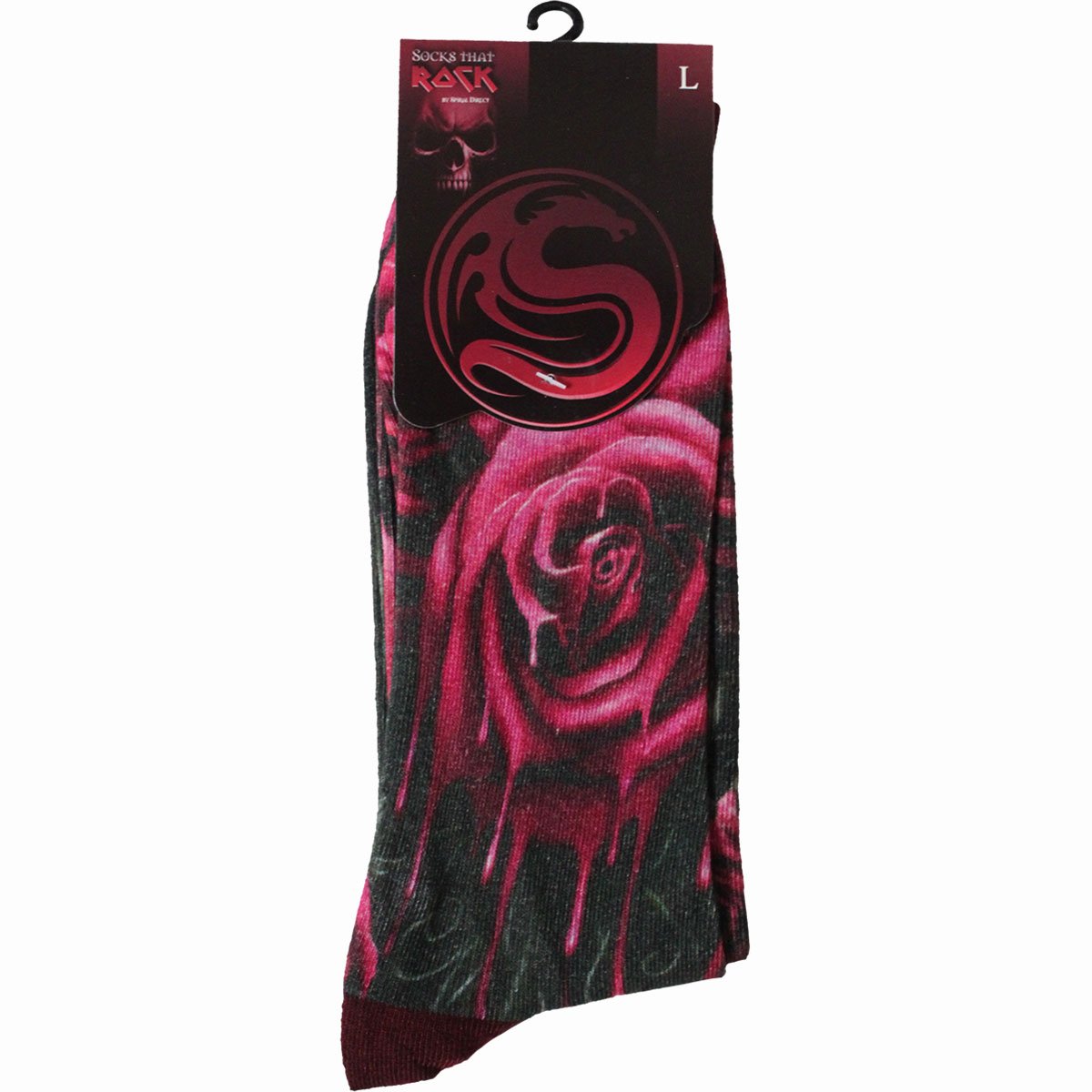 BLOOD ROSE - Unisex Printed Socks - Spiral USA