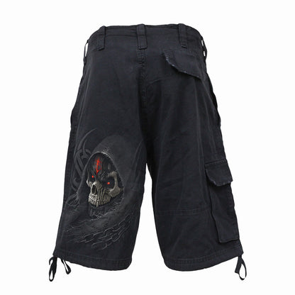 DARK DEATH - Vintage Cargo Shorts Black