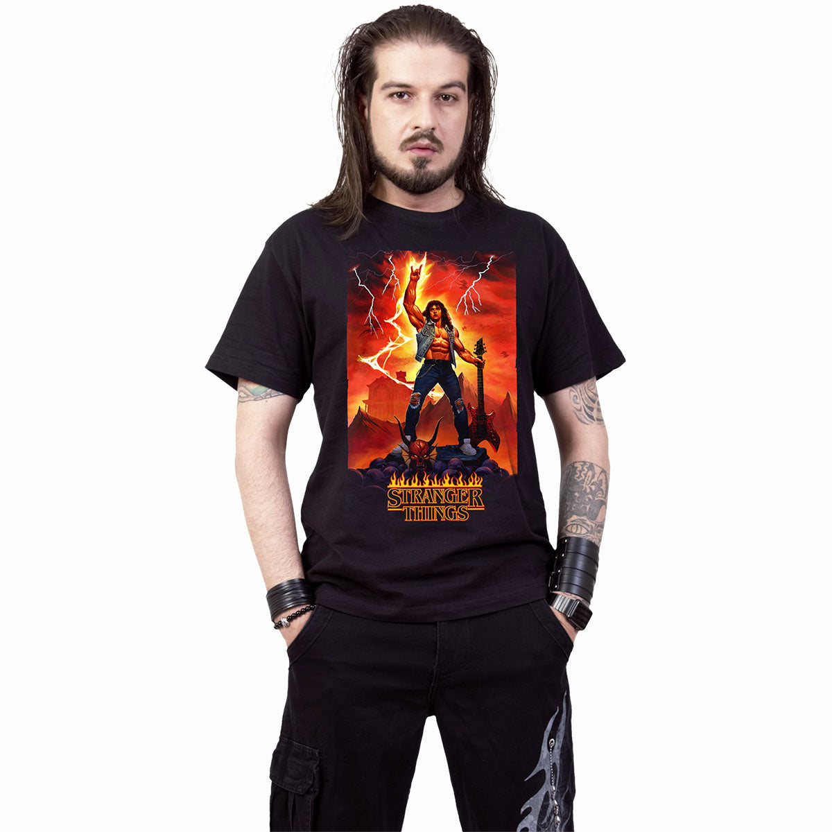 STRANGER THINGS 4 - EDDIE ROCKS - T-Shirt Black